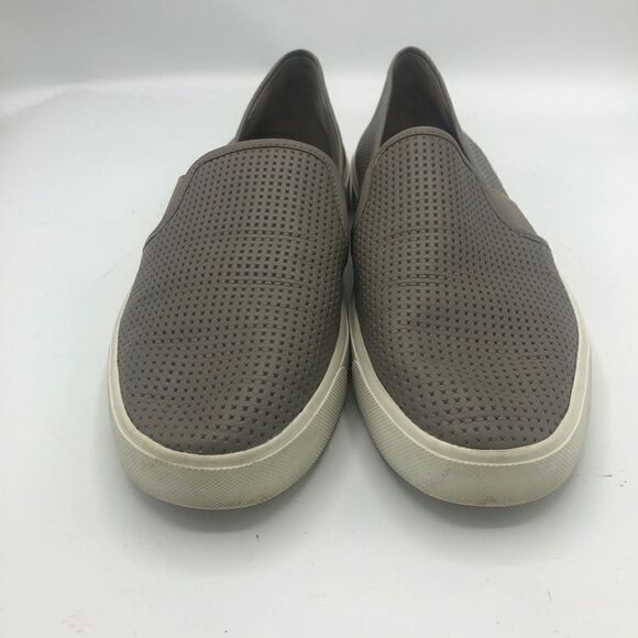 Vince. Blair Slip On Gray Sneakers Perforated 7.5 7 1/2 White Slides - Picture 3 of 7